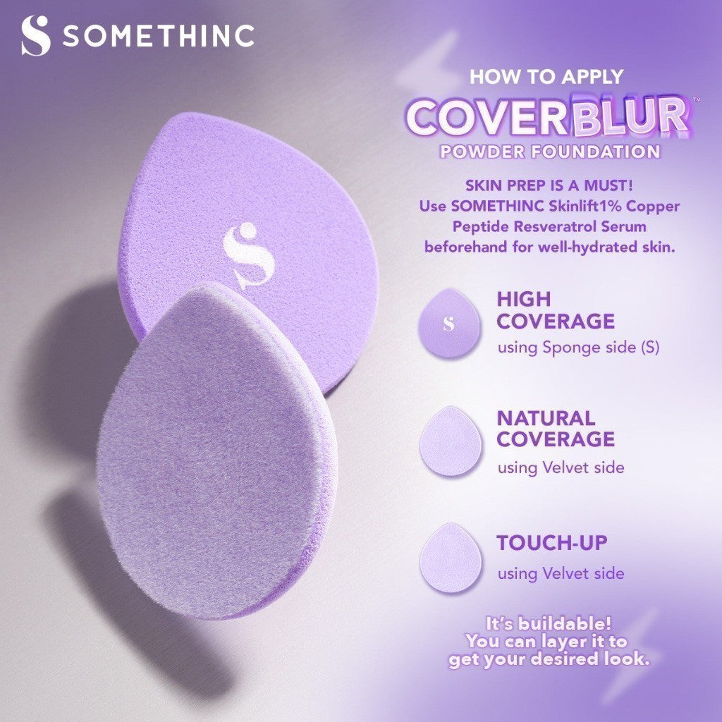 SOMETHINC Copy Paste COVERBLUR Powder Foundation - Seamless Powder Foundation Dengan Formula Zero-Cakey, Zero-Cracky, Dan Zero-Pores*| Coverage Medium to Full, Mampu Meratakan Warna Wajah, Memperkecil Tampilan Pori, Dan Menghaluskan Tekstur Wajah