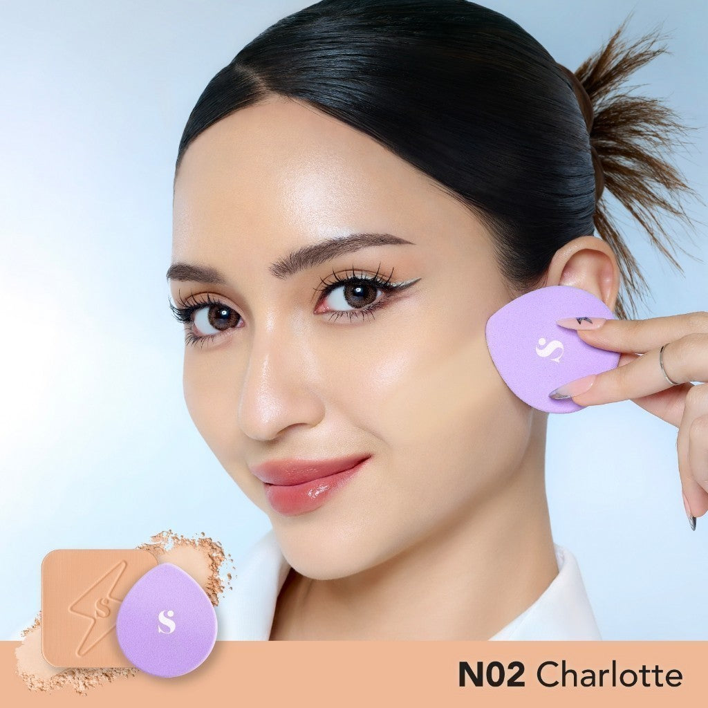 SOMETHINC Copy Paste COVERBLUR Powder Foundation - Seamless Powder Foundation Dengan Formula Zero-Cakey, Zero-Cracky, Dan Zero-Pores*| Coverage Medium to Full, Mampu Meratakan Warna Wajah, Memperkecil Tampilan Pori, Dan Menghaluskan Tekstur Wajah