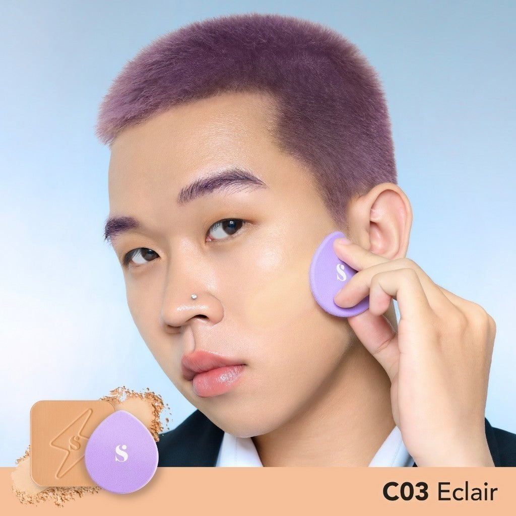 SOMETHINC Copy Paste COVERBLUR Powder Foundation - Seamless Powder Foundation Dengan Formula Zero-Cakey, Zero-Cracky, Dan Zero-Pores*| Coverage Medium to Full, Mampu Meratakan Warna Wajah, Memperkecil Tampilan Pori, Dan Menghaluskan Tekstur Wajah