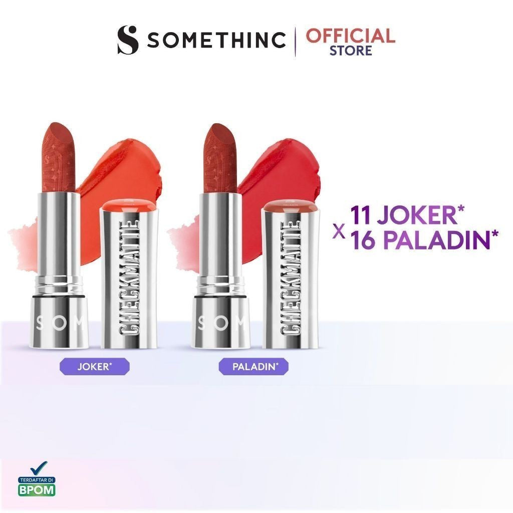 SOMETHINC Checkmatte Transferproof Lipstick - Lipstick Batang Transferproof, Nyaman Dan Tahan Digunakan Hingga 16 Jam | Mampu Menyamarkan Garis Di Bibir, Terasa Ringan, Dan Tidak Lengket, serta Smudgeproof