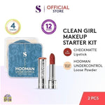 SOMETHINC [2 PCS] Clean Girl Makeup Starter Kit - Hooman Loose Powder, Checkmatte Transferproof Lipstick