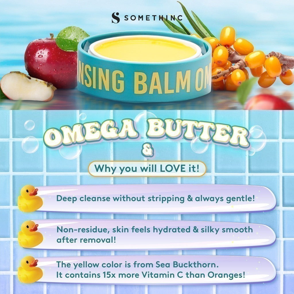 SOMETHINC Omega Butter Deep Cleansing Balm  - Balm Pembersih Makeup Waterproof, Non comedogenic, Tidak Merusak Skin Barrier, Cocok untuk kulit sensitif