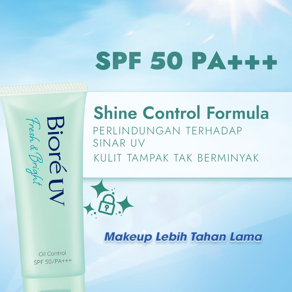 Biore UV Fresh & Bright Skincare Sunscreen 30GR Oil Control 30GR SPF 50 PA+++