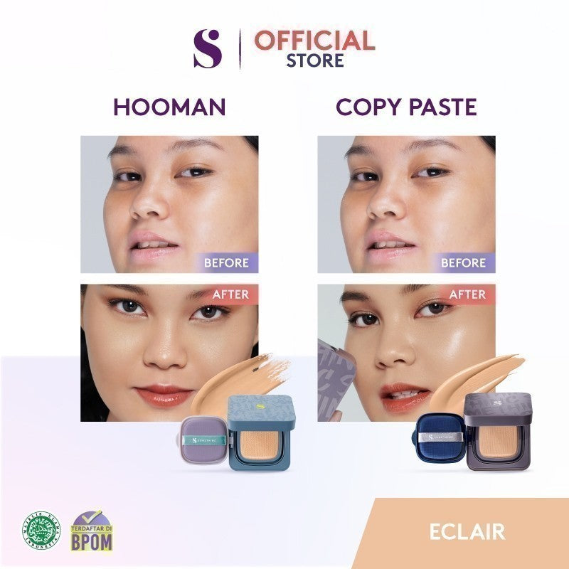SOMETHINC [2 PCS] SRSLY x Cushion (SRSLY Balancer Make Up Setting Spray x HOOMAN Breathable Cushion Cover SPF 35 PA++++ x COPY PASTE Breathable Mesh Cushion SPF 33 PA++) | Cushion Dengan Skin Matte Finish Anti Greasy | Cushion Dengan Healthy Glow Finish