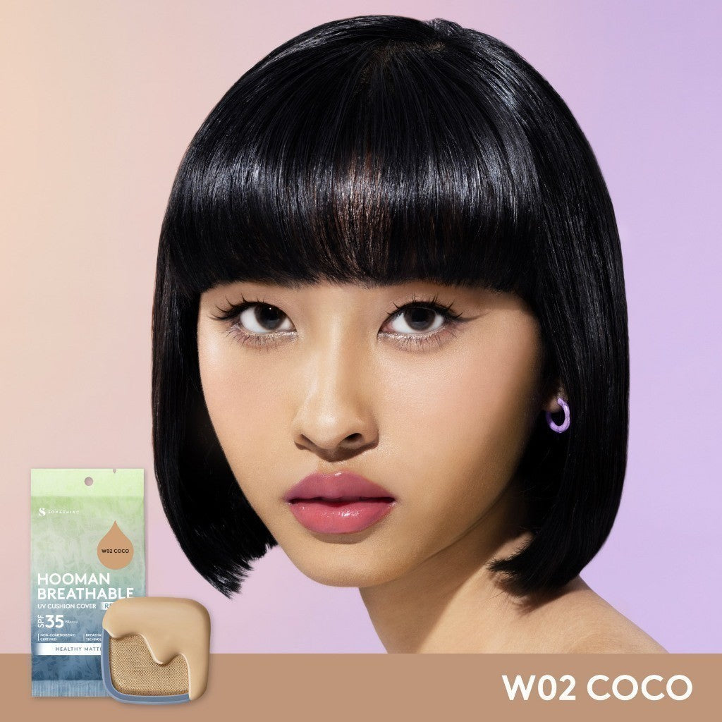 SOMETHINC HOOMAN Breathable Cushion Cover SPF 35 PA++++ - Cushion Dengan Skin Matte Finish Anti Greasy, Anti Cakey, Dan Anti Cracking | Mampu Menyamarkan Pori, Meratakan Warna Kulit, Ringan Digunakan Di Wajah, Memproteksi Kulit Dari Sinar Matahari