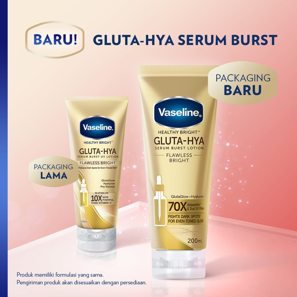 VASELINE Gluta-Hya Body Serum Flawless Bright 200 mL x2