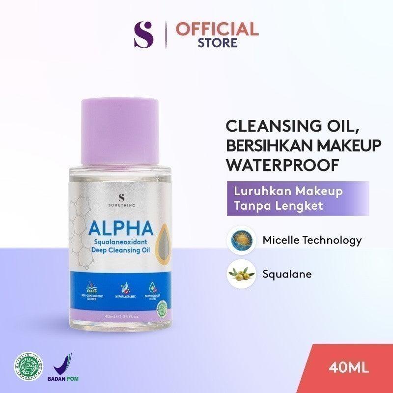 SOMETHINC Alpha Squalaneoxidant Deep Cleansing Oil  - Pembersih Makeup Waterproof, Non comedogenic, Tidak Merusak Skin Barrier, Cocok untuk kulit sensitif