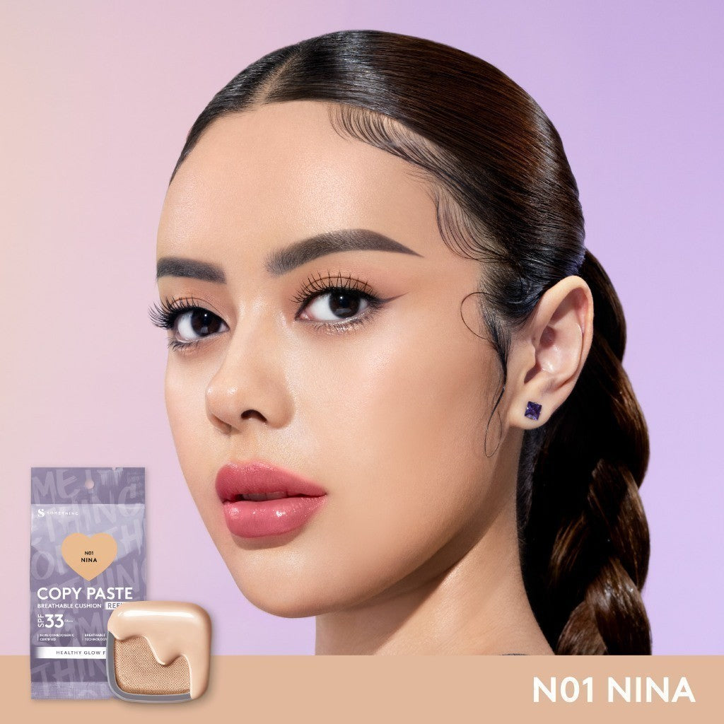 SOMETHINC COPY PASTE BREATHABLE MESH CUSHION SPF 33 PA++ - Cushion Dengan Healthy Glow Finish, Ringan Di Wajah & Tahan Lama | Non-Comedogenic, Memproteksi Wajah Dari Sinar Matahari, Dan Tidak Menyumbat Pori Serta Mengandung skincare