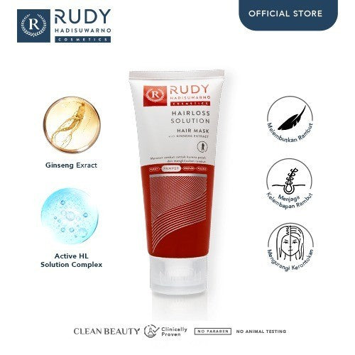 Rudy Hadisuwarno Cosmetics Hairlos Solution Hair Mask 200ml Masker Rambut Mengurangi Kebotakan Rambut