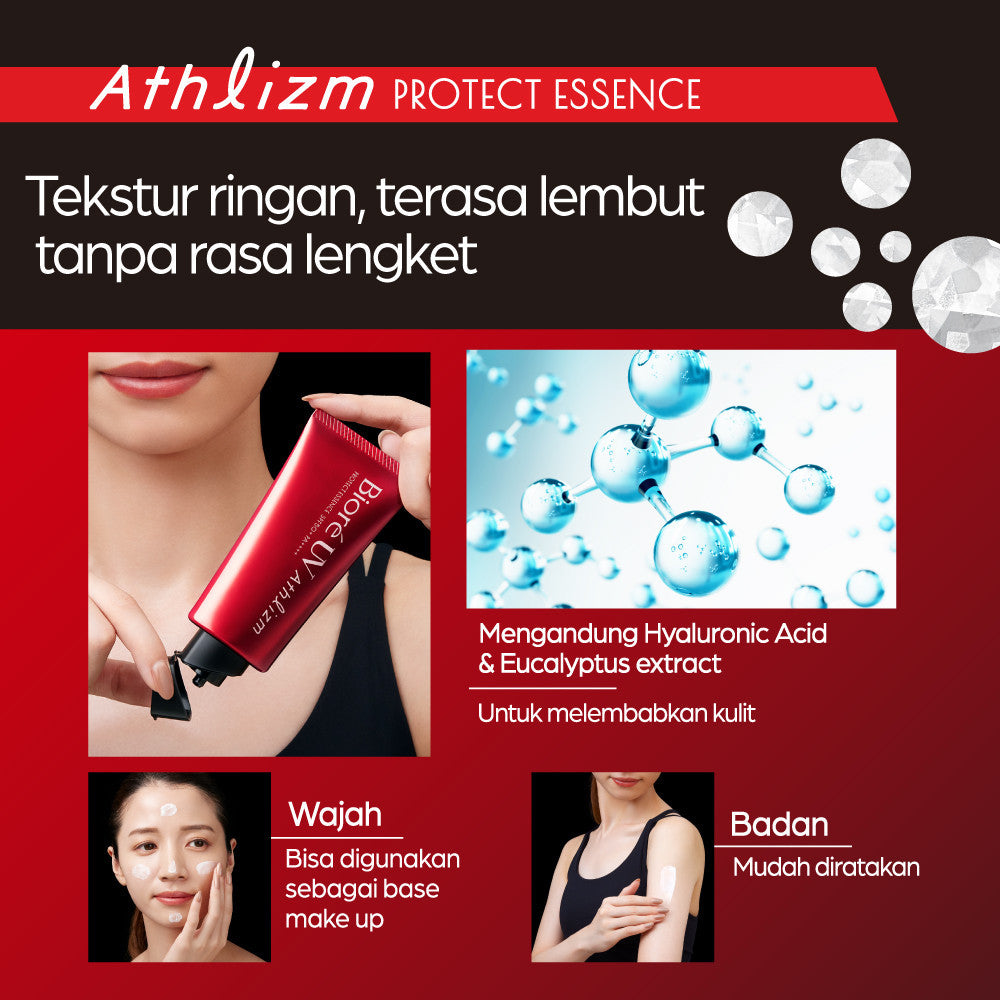 Biore UV Athlizm Skin Care Sunscreen Sun screen Tabir Surya Sunblock Cream SPF 50+ PA++++ 70Gr Tahan Air Keringat Gesekan Made in Japan