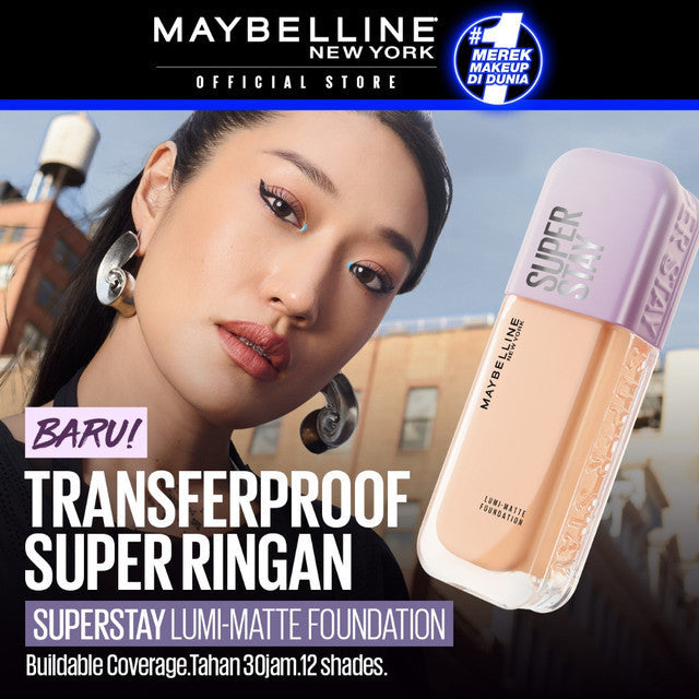 Maybelline Paket Makeup Face Kulit Kuning Langsat - Superstay Lumi Foundation 120 + Fit Me Compact Powder 118