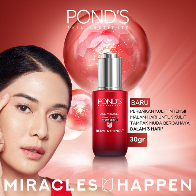 Buy 1 Pond's Age Miracle Night Serum 30g + 1 Ponds Age Miracle Night Cream 50g Free Ponds Age Miracle FM Day Cream 9g