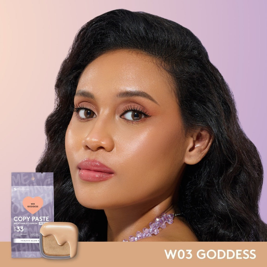 SOMETHINC COPY PASTE BREATHABLE MESH CUSHION SPF 33 PA++ - Cushion Dengan Healthy Glow Finish, Ringan Di Wajah & Tahan Lama | Non-Comedogenic, Memproteksi Wajah Dari Sinar Matahari, Dan Tidak Menyumbat Pori Serta Mengandung skincare