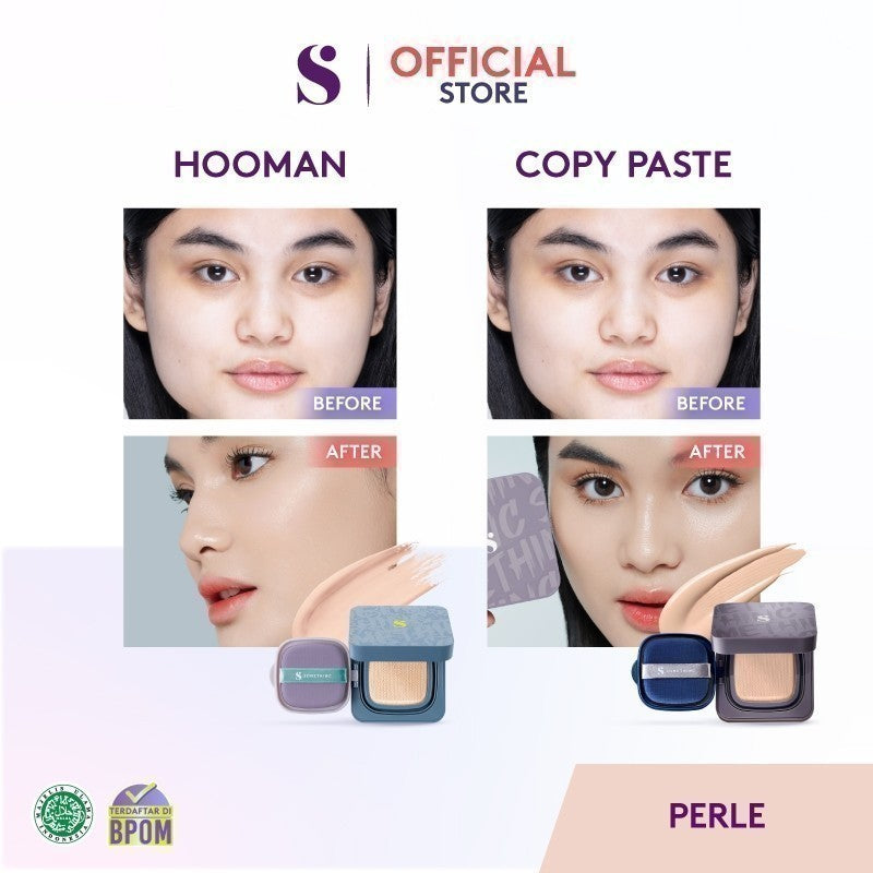 SOMETHINC [2 PCS] SRSLY x Cushion (SRSLY Balancer Make Up Setting Spray x HOOMAN Breathable Cushion Cover SPF 35 PA++++ x COPY PASTE Breathable Mesh Cushion SPF 33 PA++) | Cushion Dengan Skin Matte Finish Anti Greasy | Cushion Dengan Healthy Glow Finish