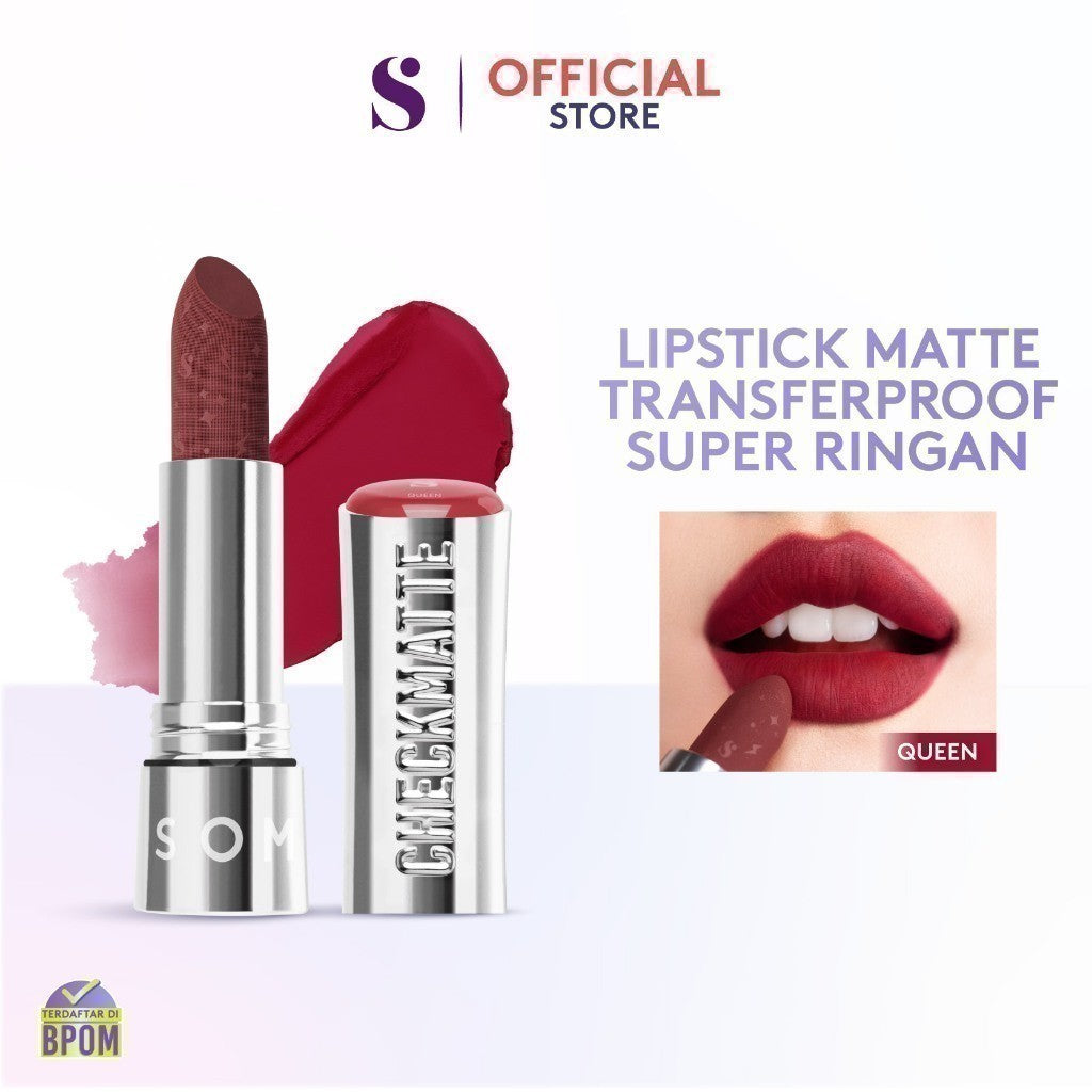 SOMETHINC [2 PCS] Clean Girl Makeup Starter Kit - Hooman Loose Powder, Checkmatte Transferproof Lipstick