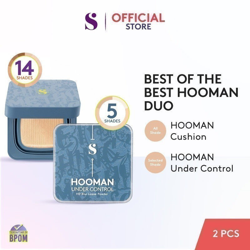 [BEST BUNDLE] SOMETHINC Best of The Best Hooman Duo (Hooman Cushion + Hooman Powder) | Cushion Dengan Skin Matte Finish Anti Greasy, Anti Cakey, Dan Anti Cracking | Bedak Tabur Super Halus Untuk Menahan Minyak Hingga 16 Jam