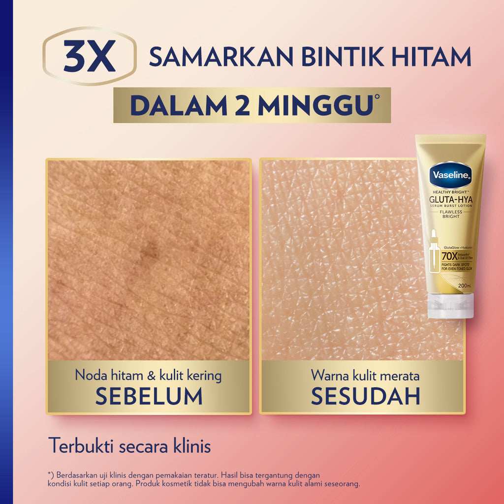 VASELINE Gluta-Hya Body Serum Flawless Bright 200 mL x2