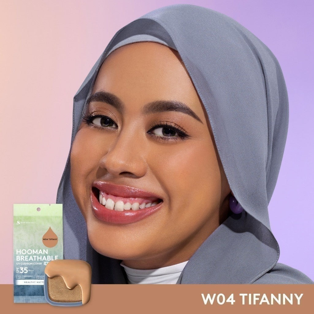 SOMETHINC HOOMAN Breathable Cushion Cover SPF 35 PA++++ - Cushion Dengan Skin Matte Finish Anti Greasy, Anti Cakey, Dan Anti Cracking | Mampu Menyamarkan Pori, Meratakan Warna Kulit, Ringan Digunakan Di Wajah, Memproteksi Kulit Dari Sinar Matahari