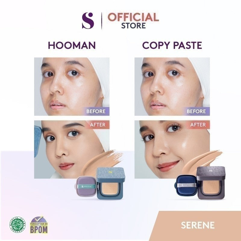 SOMETHINC [2 PCS] SRSLY x Cushion (SRSLY Balancer Make Up Setting Spray x HOOMAN Breathable Cushion Cover SPF 35 PA++++ x COPY PASTE Breathable Mesh Cushion SPF 33 PA++) | Cushion Dengan Skin Matte Finish Anti Greasy | Cushion Dengan Healthy Glow Finish