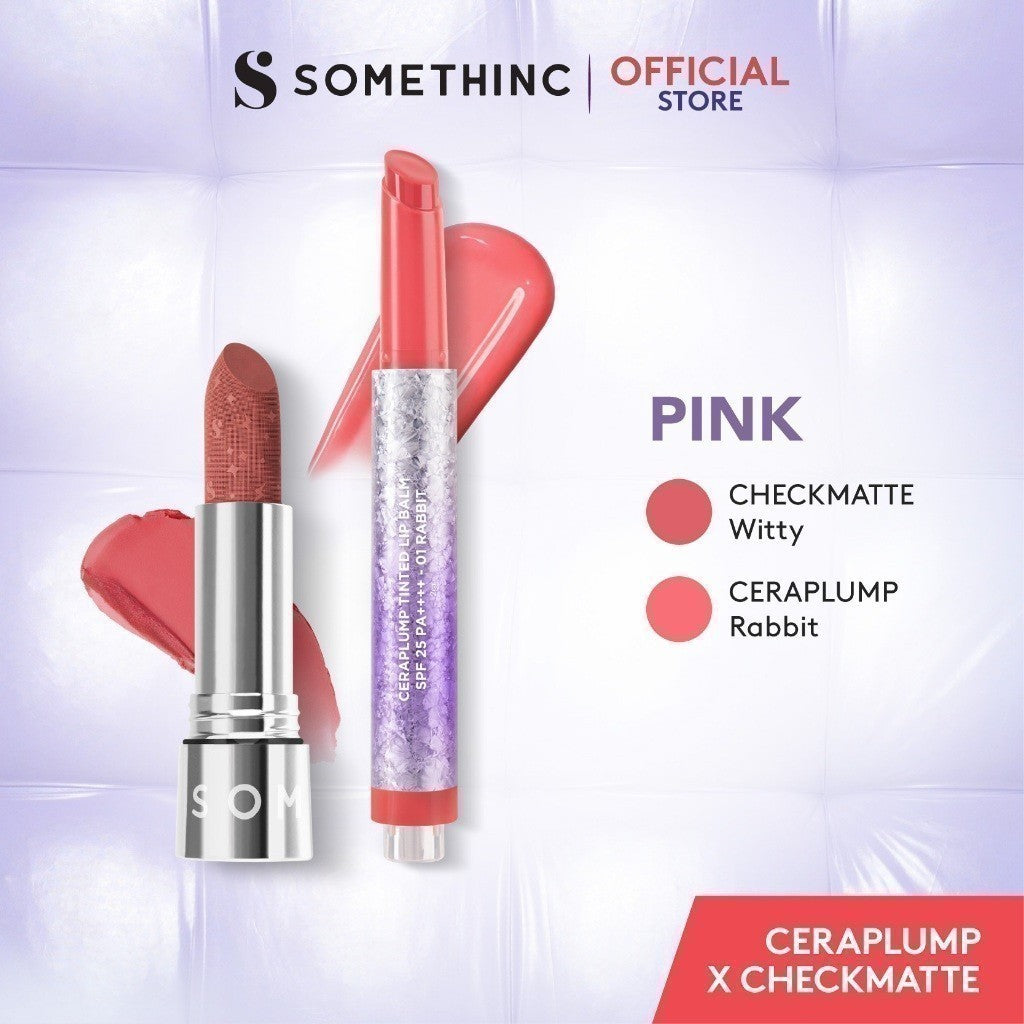 [GRATIS HADIAH] SOMETHINC Ceraplump Tinted Lip Balm SPF25 PA++++ - Warna Untuk Melembabkan & Memperkuat Lip Barrier | Glowy Finish, Untuk Bibir Terlihat Lebih Sehat & Plumpy
