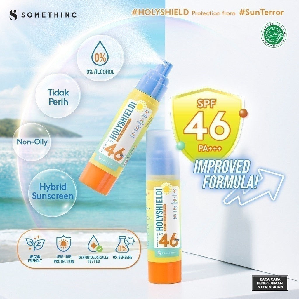[In Vivo & In Vitro Certified] SOMETHINC Holyshield! Sunscreen Shake Mist SPF46 PA+++  - Sunscreen Spray No Whitecast Tidak Lengket