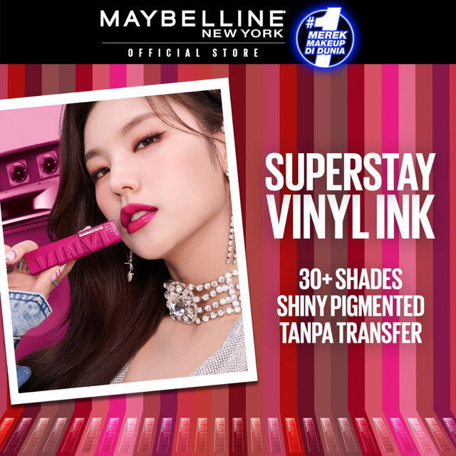 MAYBELLINE OFFICIAL Paket Hemat Superstay Vinyl Ink 2 pcs Ombre Set 130 Extra + 63 Intriguing Lipstick Long Lasting