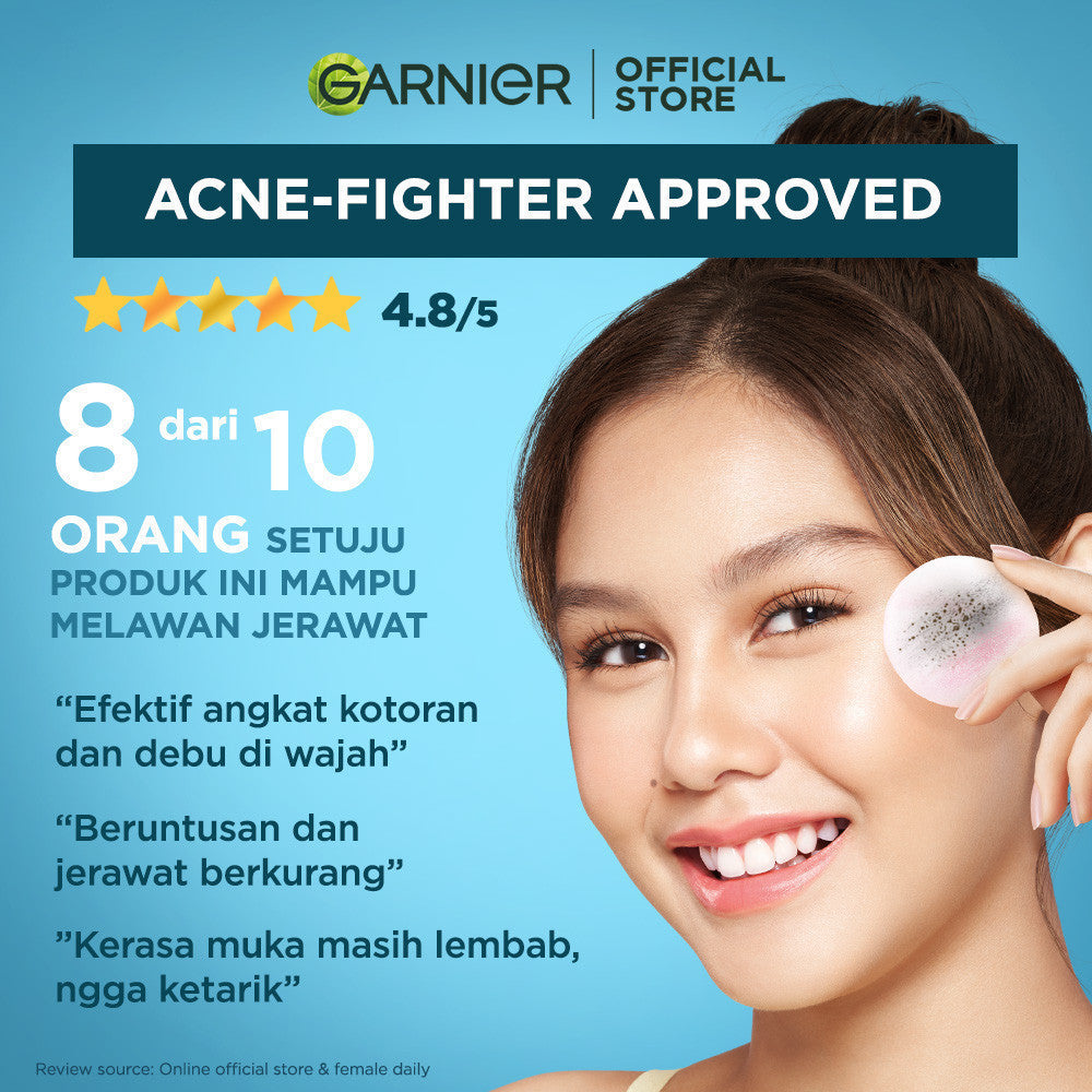 [PAKET HEMAT ISI 3] GARNIER Micellar Water Blue Salicylic Acid 400ml Skincare Cleansing - Skincare Pembersih Wajah & Make up untuk kulit berminyak jerawat Micellar Cleansing Water