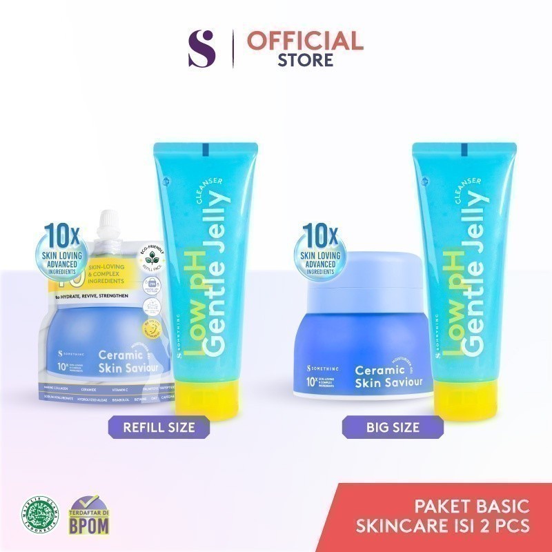 [BUNDLE HEMAT] SOMETHINC Basic Skincare Kit - (Low pH Gentle Jelly Cleanser & Ceramic Skin Saviour Moisturizer Gel)