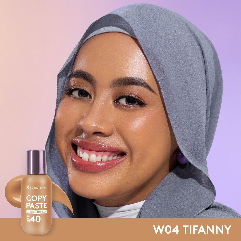 SOMETHINC [2 PCS] Copy Paste Tinted Sunscreen X Skincare (Copy Paste Tinted Sunscreen SPF 40 PA++++ Skin Tint, Calm Down Moisturizer Cream, Omega Butter Deep Cleansing Balm, Low pH Gentle Jelly Cleanser)