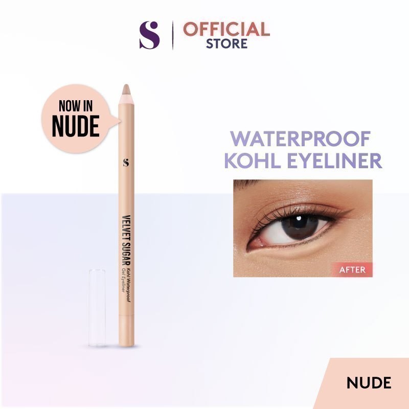 SOMETHINC Velvet Sugar Kohl Waterproof Gel Eyeliner - Eyeliner Pensil Warna Hitam & Gold Mudah Digunakan Pemula