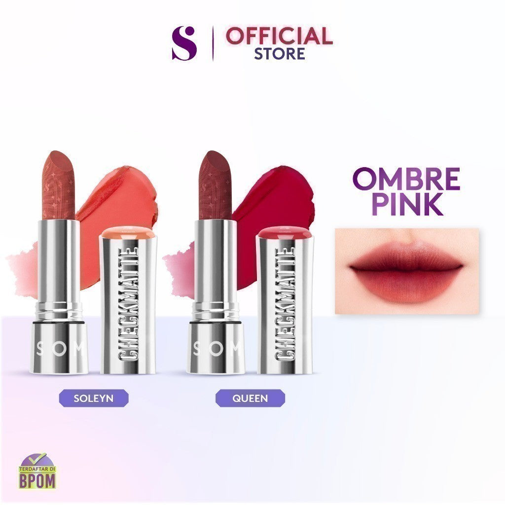 SOMETHINC Checkmatte Transferproof Lipstick - Lipstick Batang Transferproof, Nyaman Dan Tahan Digunakan Hingga 16 Jam | Mampu Menyamarkan Garis Di Bibir, Terasa Ringan, Dan Tidak Lengket, serta Smudgeproof