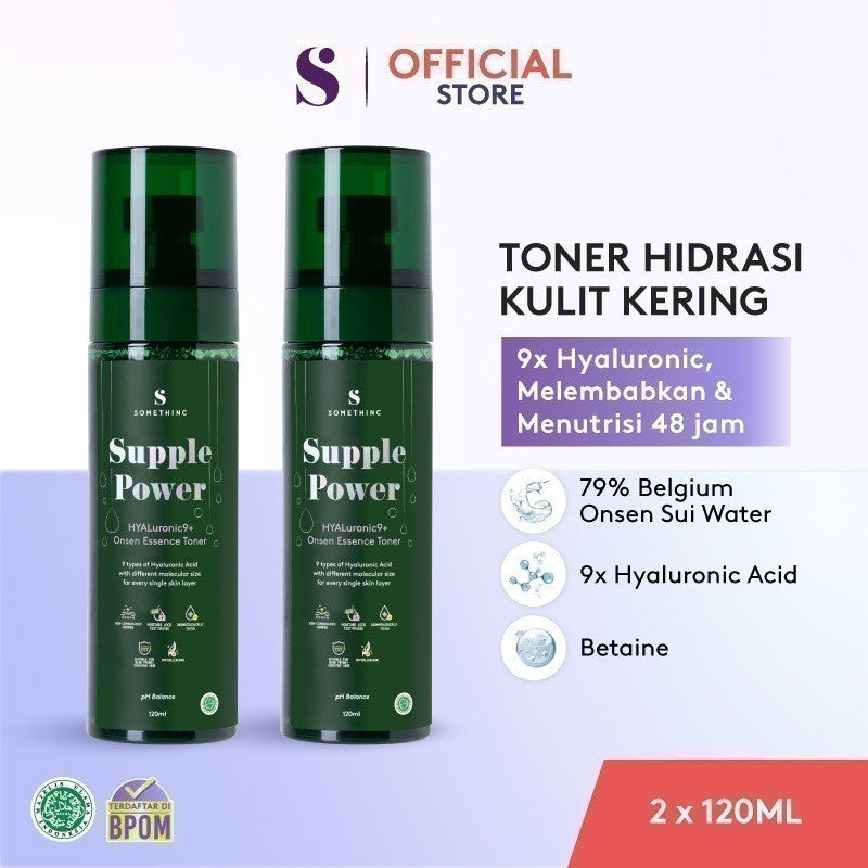 SOMETHINC SUPPLE POWER Hyaluronic 9+ Onsen Essence Toner - Toner yang Menghidrasi Kulit, Melembabkan Kulit Kering, Non comedogenic, Cocok untuk kulit sensitif