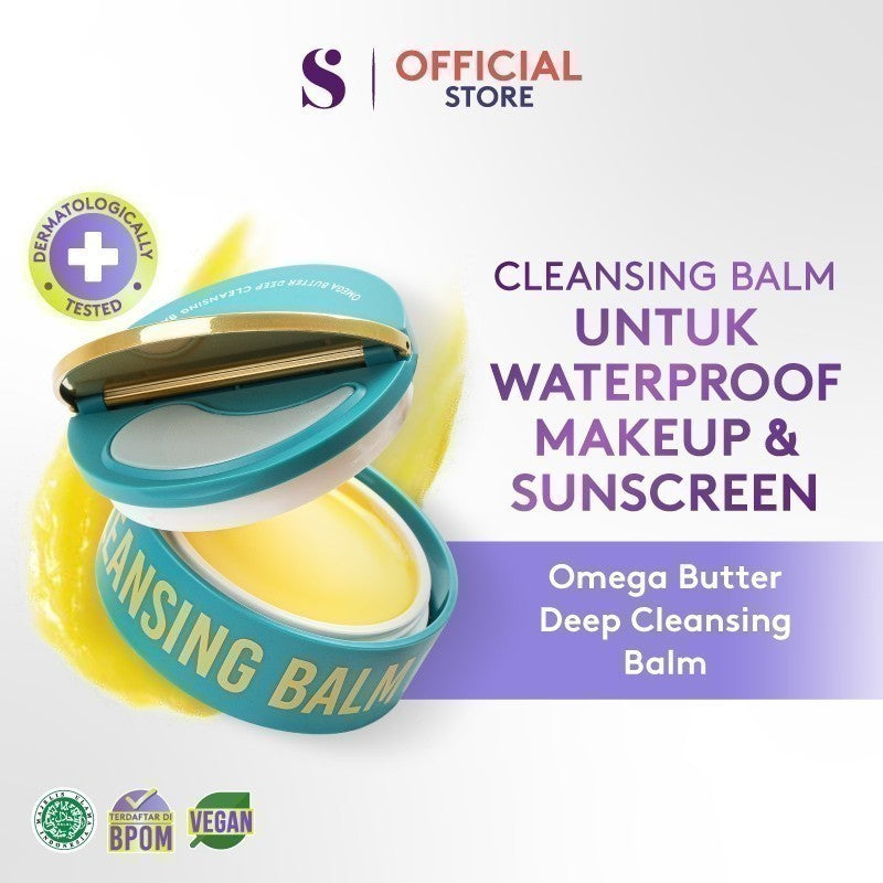 SOMETHINC Omega Butter Deep Cleansing Balm  - Balm Pembersih Makeup Waterproof, Non comedogenic, Tidak Merusak Skin Barrier, Cocok untuk kulit sensitif