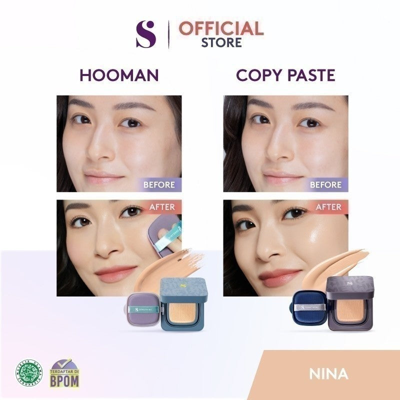 SOMETHINC [2 PCS] SRSLY x Cushion (SRSLY Balancer Make Up Setting Spray x HOOMAN Breathable Cushion Cover SPF 35 PA++++ x COPY PASTE Breathable Mesh Cushion SPF 33 PA++) | Cushion Dengan Skin Matte Finish Anti Greasy | Cushion Dengan Healthy Glow Finish