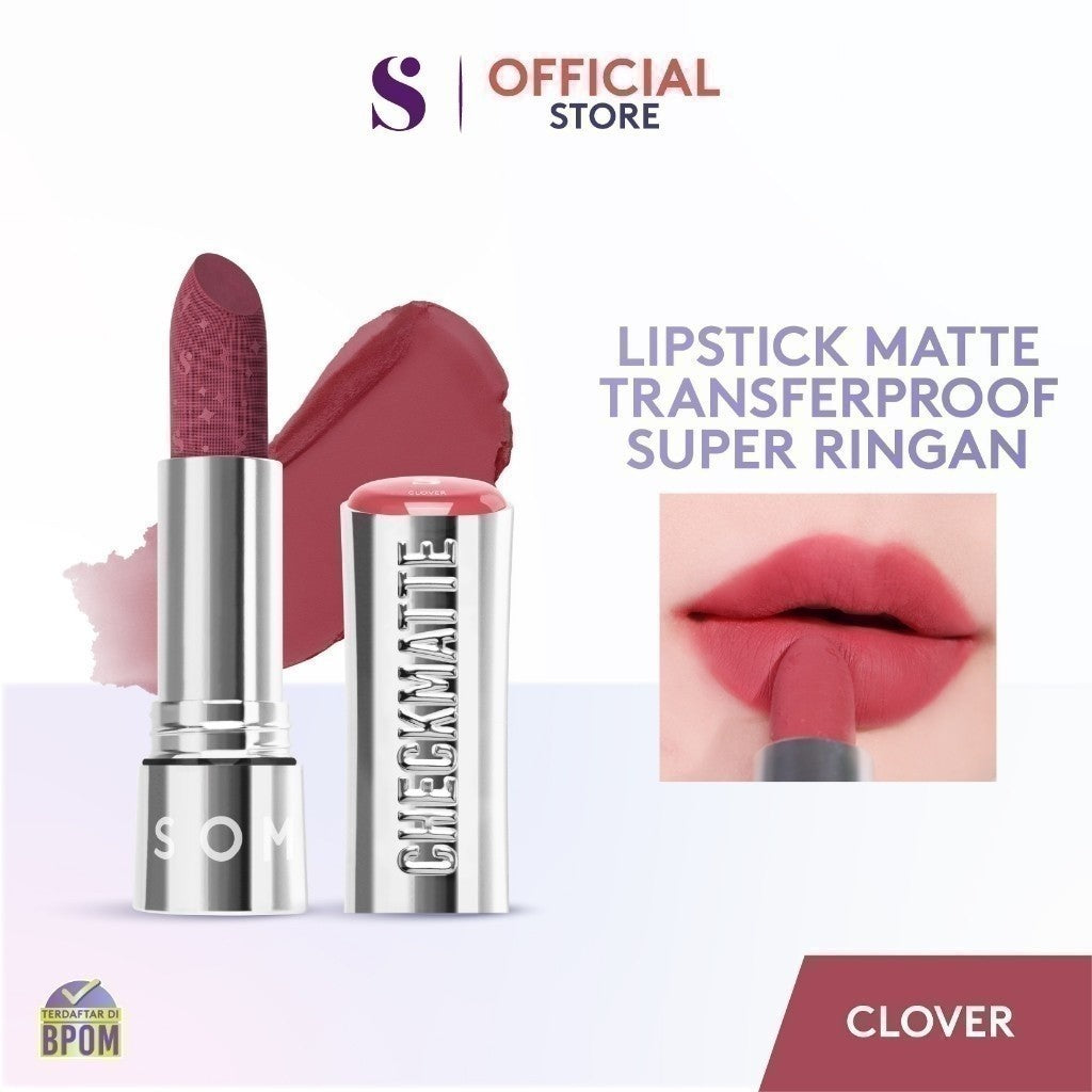 SOMETHINC Checkmatte Transferproof Lipstick - Lipstick Batang Transferproof, Nyaman Dan Tahan Digunakan Hingga 16 Jam | Mampu Menyamarkan Garis Di Bibir, Terasa Ringan, Dan Tidak Lengket, serta Smudgeproof