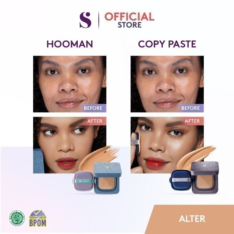 SOMETHINC [2 PCS] SRSLY x Cushion (SRSLY Balancer Make Up Setting Spray x HOOMAN Breathable Cushion Cover SPF 35 PA++++ x COPY PASTE Breathable Mesh Cushion SPF 33 PA++) | Cushion Dengan Skin Matte Finish Anti Greasy | Cushion Dengan Healthy Glow Finish