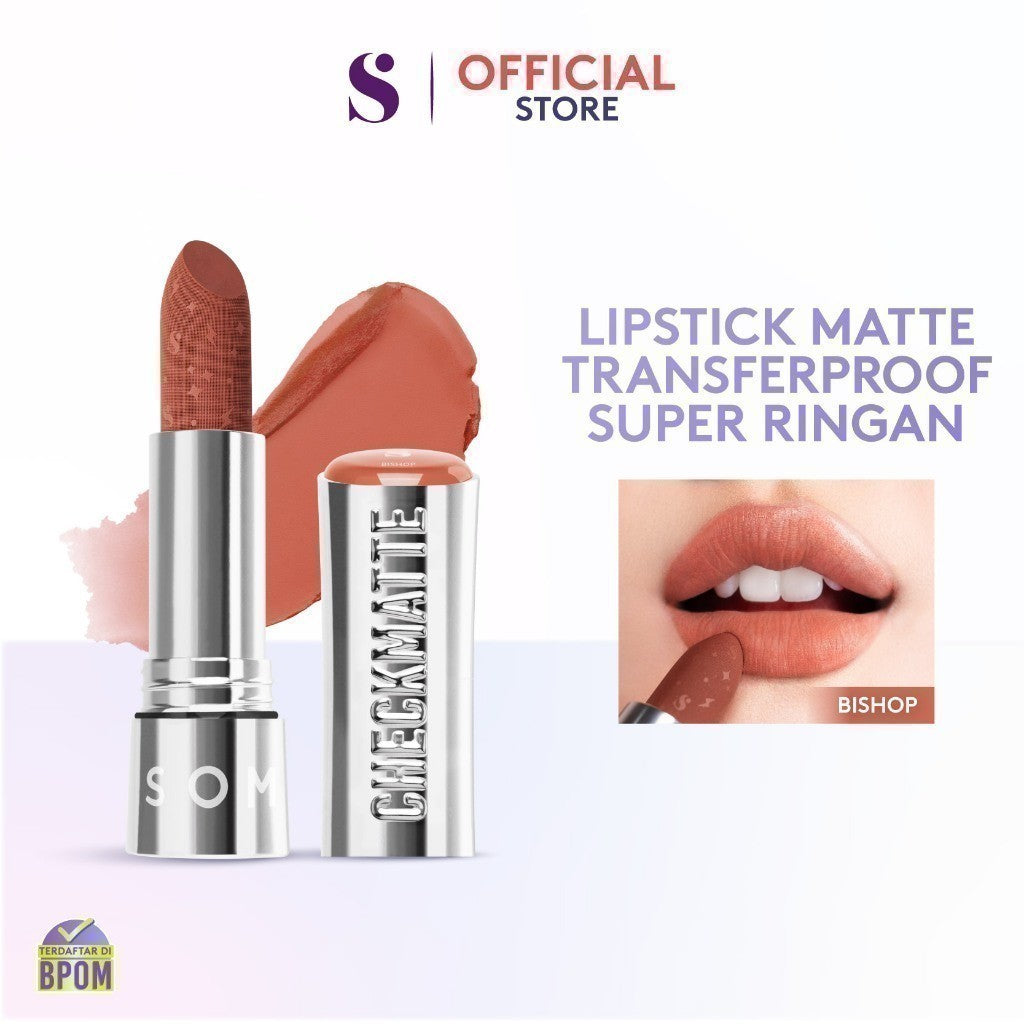 SOMETHINC [2 PCS] Clean Girl Makeup Starter Kit - Hooman Loose Powder, Checkmatte Transferproof Lipstick