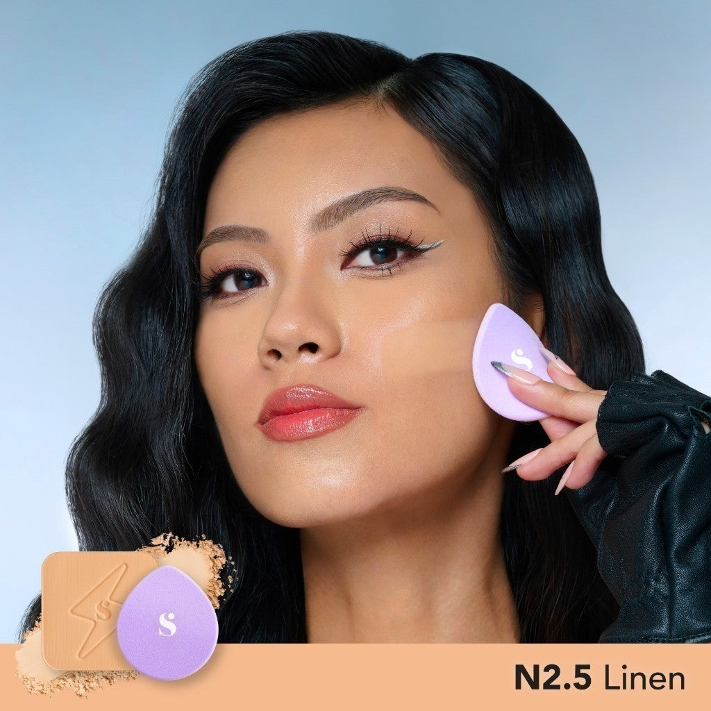 SOMETHINC Copy Paste COVERBLUR Powder Foundation - Seamless Powder Foundation Dengan Formula Zero-Cakey, Zero-Cracky, Dan Zero-Pores*| Coverage Medium to Full, Mampu Meratakan Warna Wajah, Memperkecil Tampilan Pori, Dan Menghaluskan Tekstur Wajah