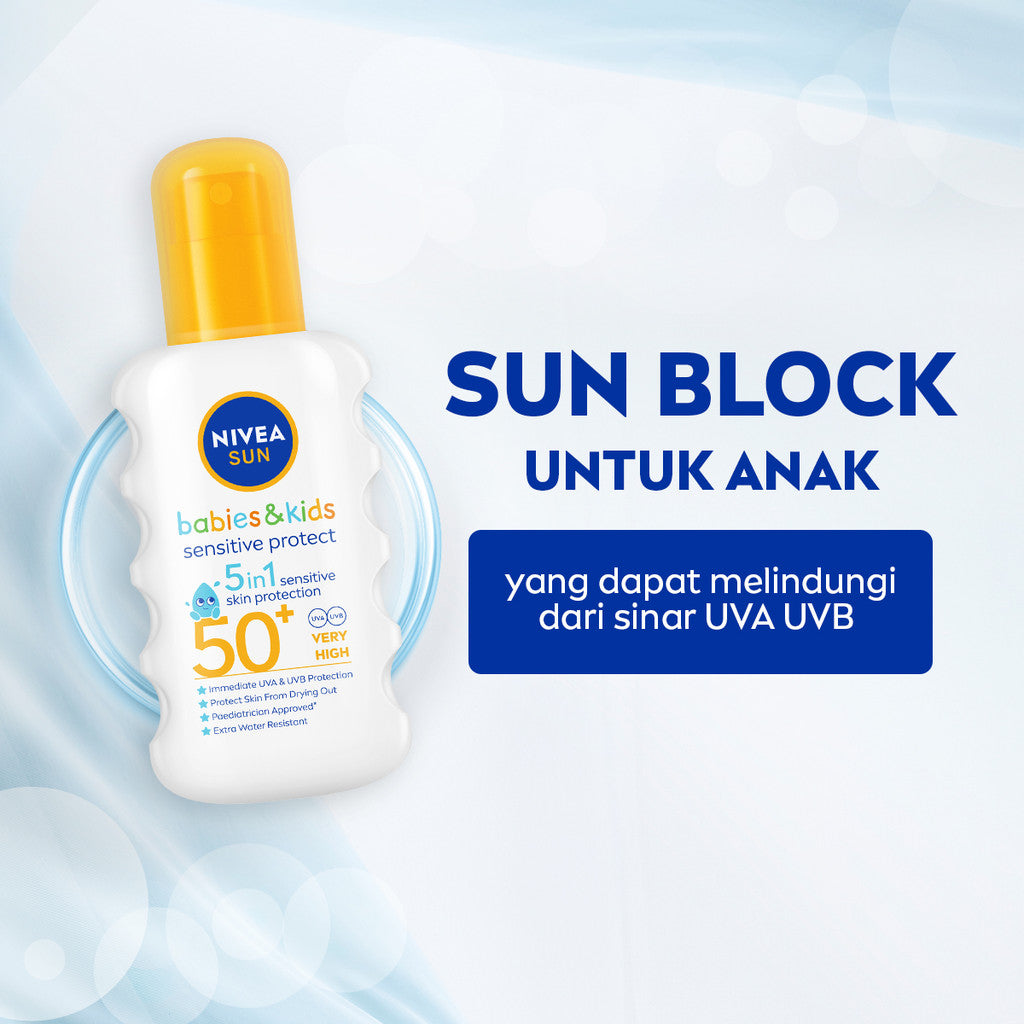 NIVEA SUN KIDS Body Lotion SPF Extra Protect Ultra Sensitive  SPF50+  200ml - Sunscreen anak bayi kulit sensitif lotion sunblock sunblok berenang outdoor SPF UV harian cepat meresap tidak lengket tekstur ringan - Vitamin E