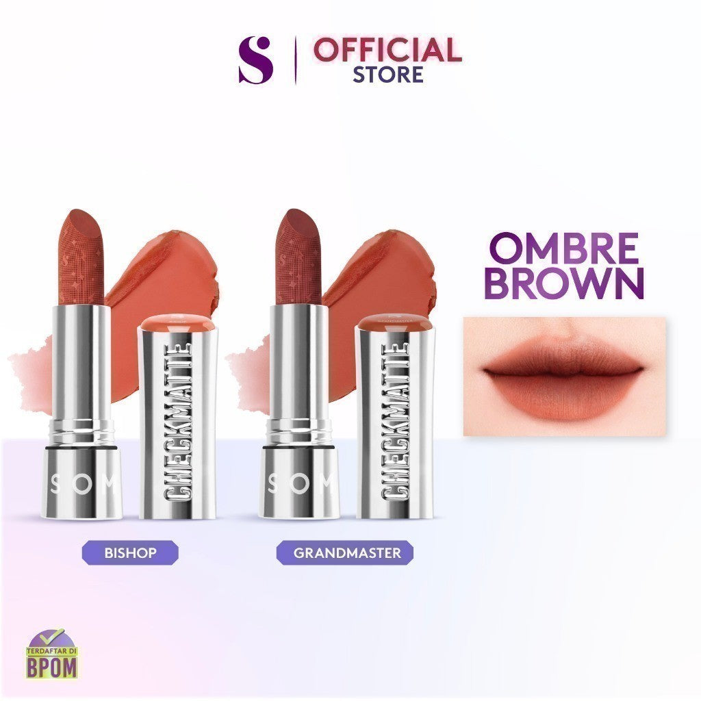 SOMETHINC Checkmatte Transferproof Lipstick - Lipstick Batang Transferproof, Nyaman Dan Tahan Digunakan Hingga 16 Jam | Mampu Menyamarkan Garis Di Bibir, Terasa Ringan, Dan Tidak Lengket, serta Smudgeproof