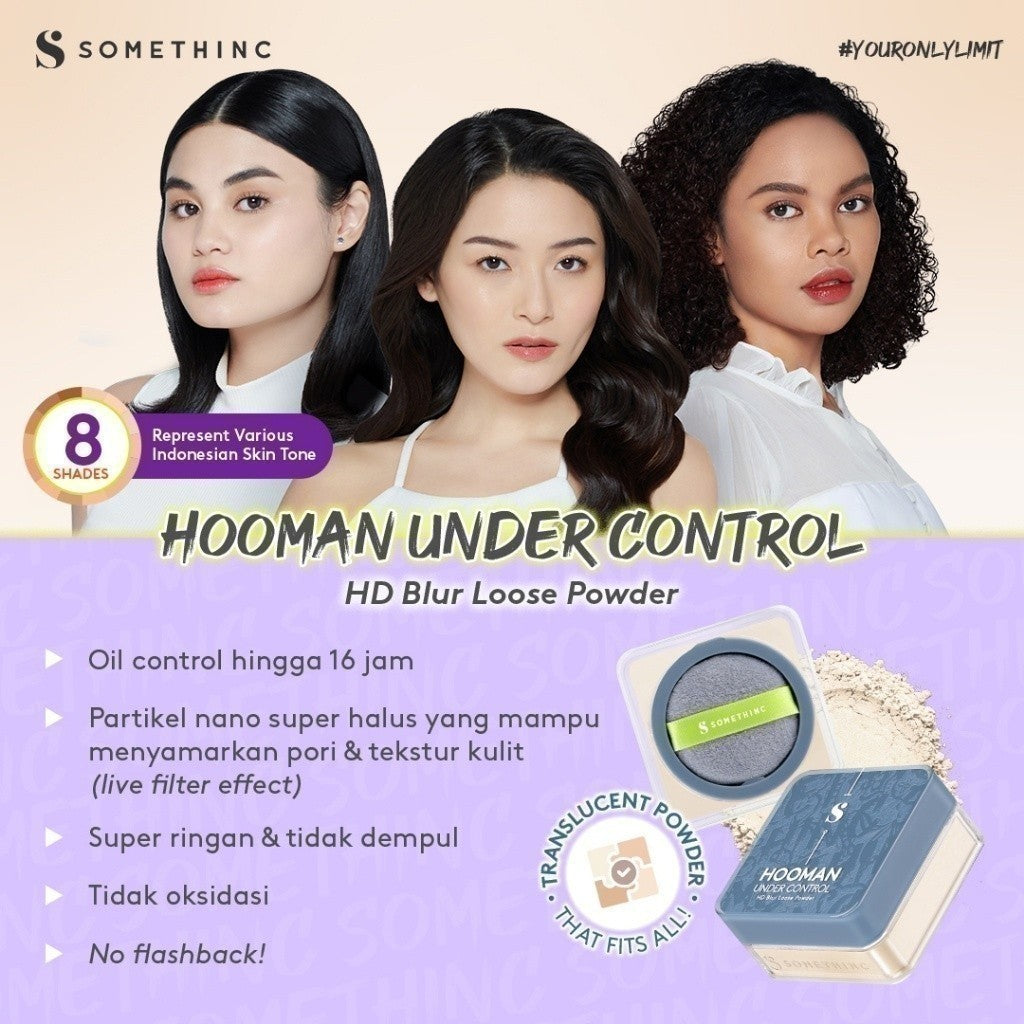 SOMETHINC [2 PCS] Clean Girl Makeup Starter Kit - Hooman Loose Powder, Checkmatte Transferproof Lipstick