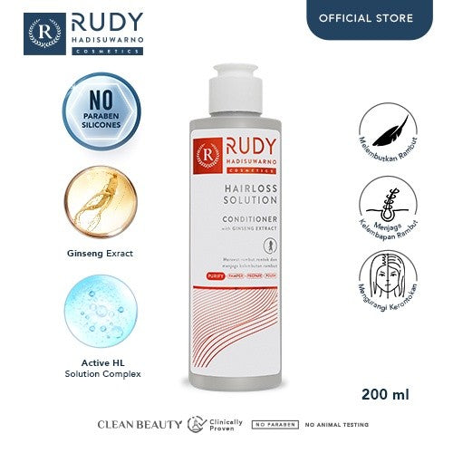 Rudy Hadisuwarno Cosmetics Hairlos Solution Conditioner 200ml Pelembab Rambut No Animal Testing