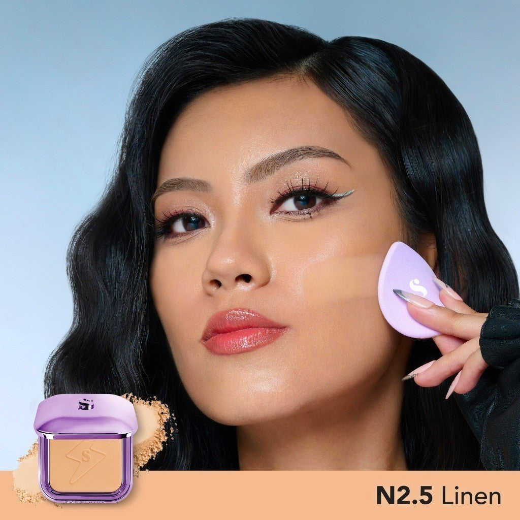 SOMETHINC Copy Paste COVERBLUR Powder Foundation - Seamless Powder Foundation Dengan Formula Zero-Cakey, Zero-Cracky, Dan Zero-Pores*| Coverage Medium to Full, Mampu Meratakan Warna Wajah, Memperkecil Tampilan Pori, Dan Menghaluskan Tekstur Wajah