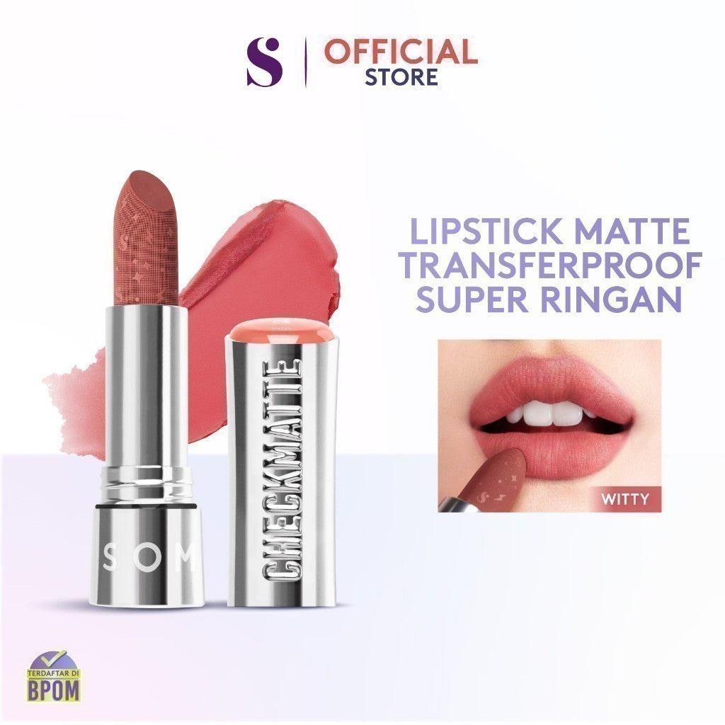 SOMETHINC [2 PCS] Clean Girl Makeup Starter Kit - Hooman Loose Powder, Checkmatte Transferproof Lipstick