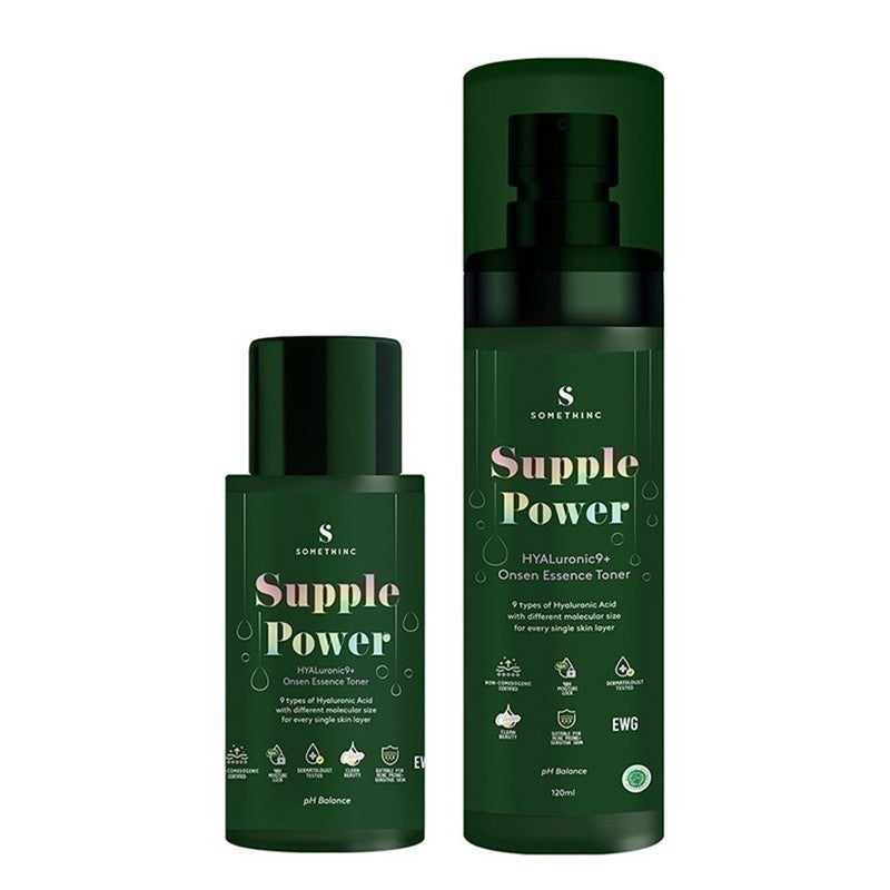 SOMETHINC SUPPLE POWER Hyaluronic 9+ Onsen Essence Toner - Toner yang Menghidrasi Kulit, Melembabkan Kulit Kering, Non comedogenic, Cocok untuk kulit sensitif