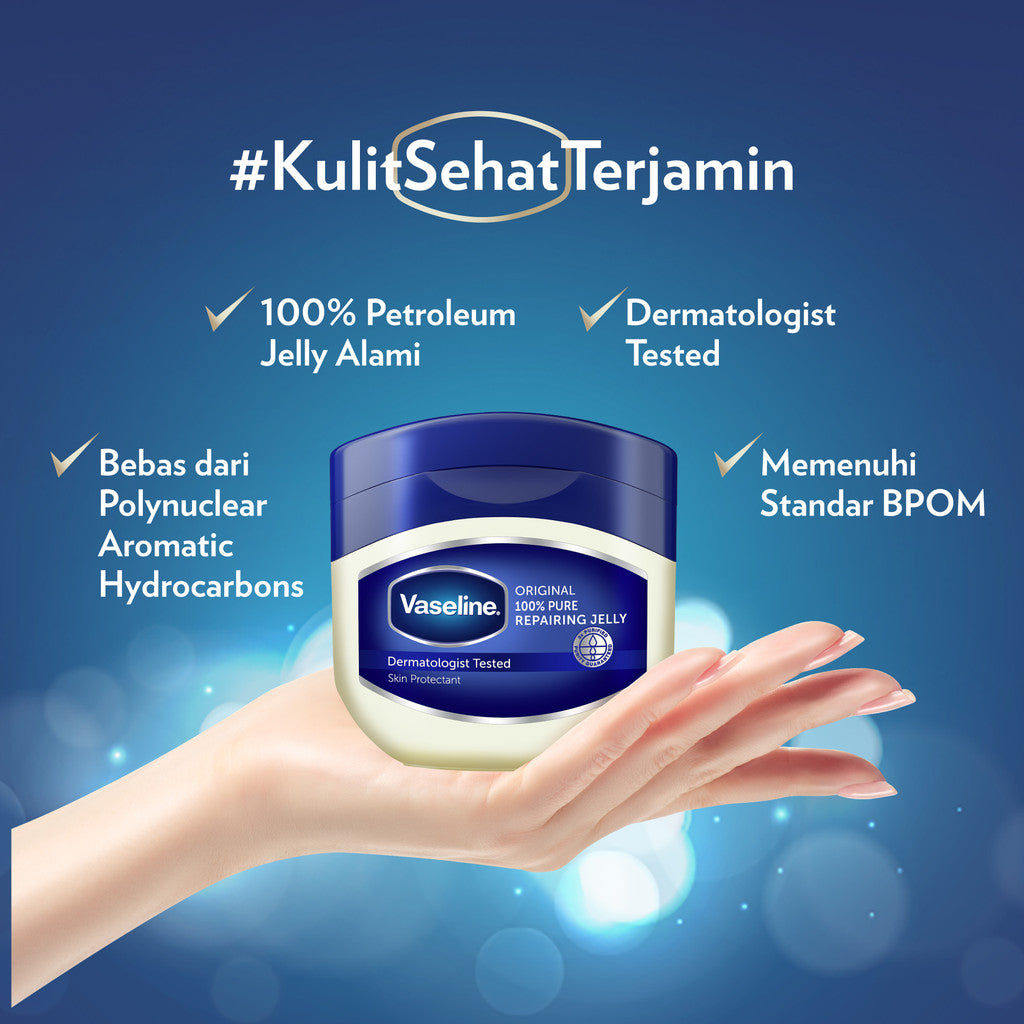 Vaseline Repairing PETROLEUM JELLY Original Kulit Kering 100% Pure 100ml x2