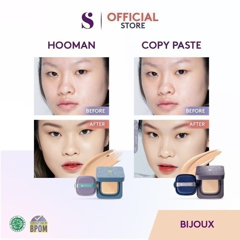 SOMETHINC [2 PCS] SRSLY x Cushion (SRSLY Balancer Make Up Setting Spray x HOOMAN Breathable Cushion Cover SPF 35 PA++++ x COPY PASTE Breathable Mesh Cushion SPF 33 PA++) | Cushion Dengan Skin Matte Finish Anti Greasy | Cushion Dengan Healthy Glow Finish