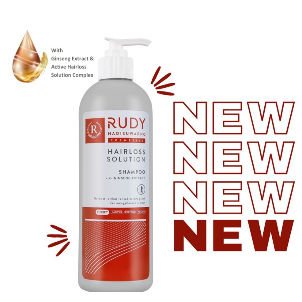 Rudy Hadisuwarno Cosmetics Hairlos Solution Shampoo 100ml Pembersih Rambut No Animal Testing