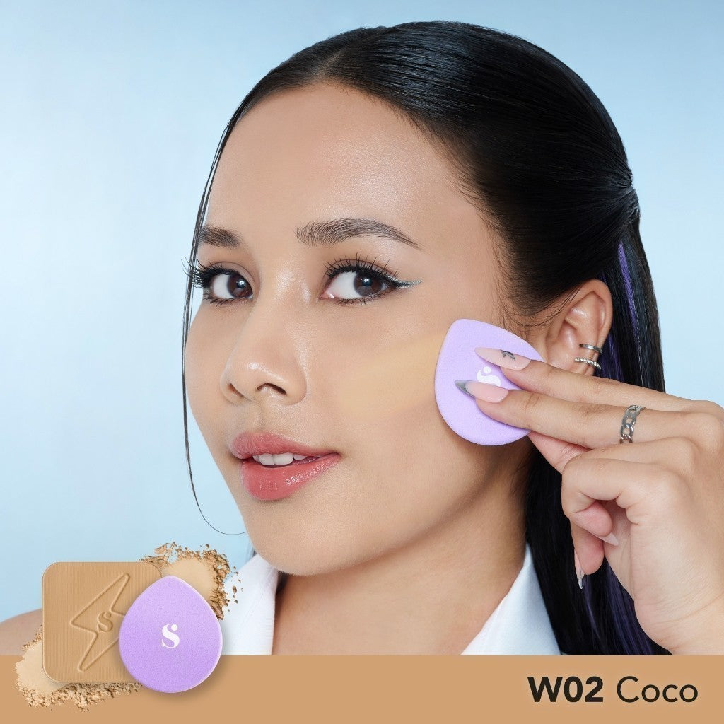 SOMETHINC Copy Paste COVERBLUR Powder Foundation - Seamless Powder Foundation Dengan Formula Zero-Cakey, Zero-Cracky, Dan Zero-Pores*| Coverage Medium to Full, Mampu Meratakan Warna Wajah, Memperkecil Tampilan Pori, Dan Menghaluskan Tekstur Wajah