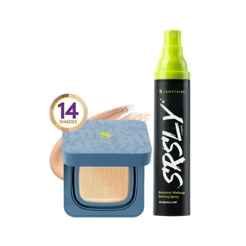 SOMETHINC [2 PCS] SRSLY x Cushion (SRSLY Balancer Make Up Setting Spray x HOOMAN Breathable Cushion Cover SPF 35 PA++++ x COPY PASTE Breathable Mesh Cushion SPF 33 PA++) | Cushion Dengan Skin Matte Finish Anti Greasy | Cushion Dengan Healthy Glow Finish